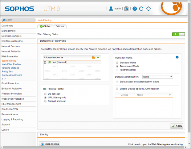 0-Sophos UTM Home-Web Protection-Web Filtering-1