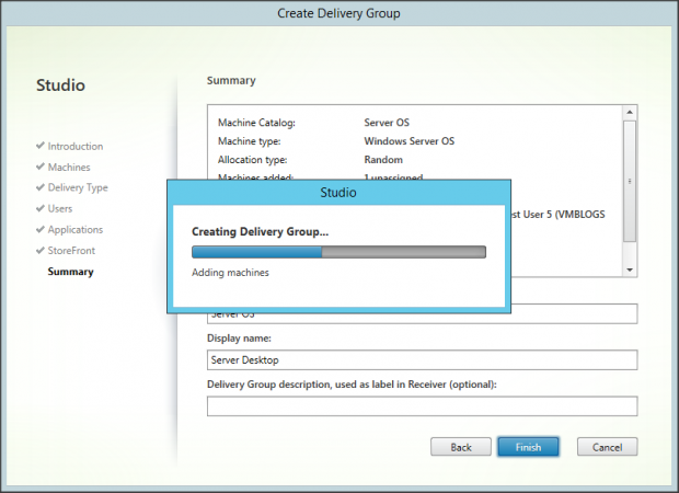 Delivery Group Server  OS - 7