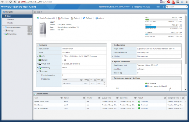 ESXi Web GUI  - 2